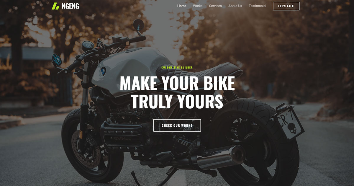 Bike Modification – Website template that dares to be dark