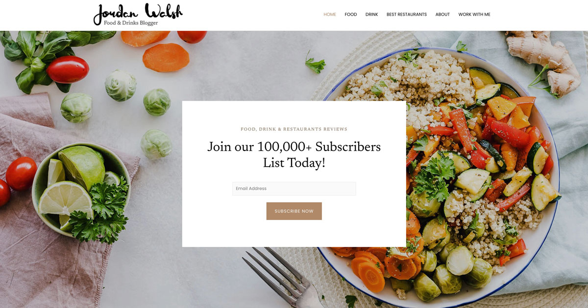 Astra Food and Drink Blogging Template