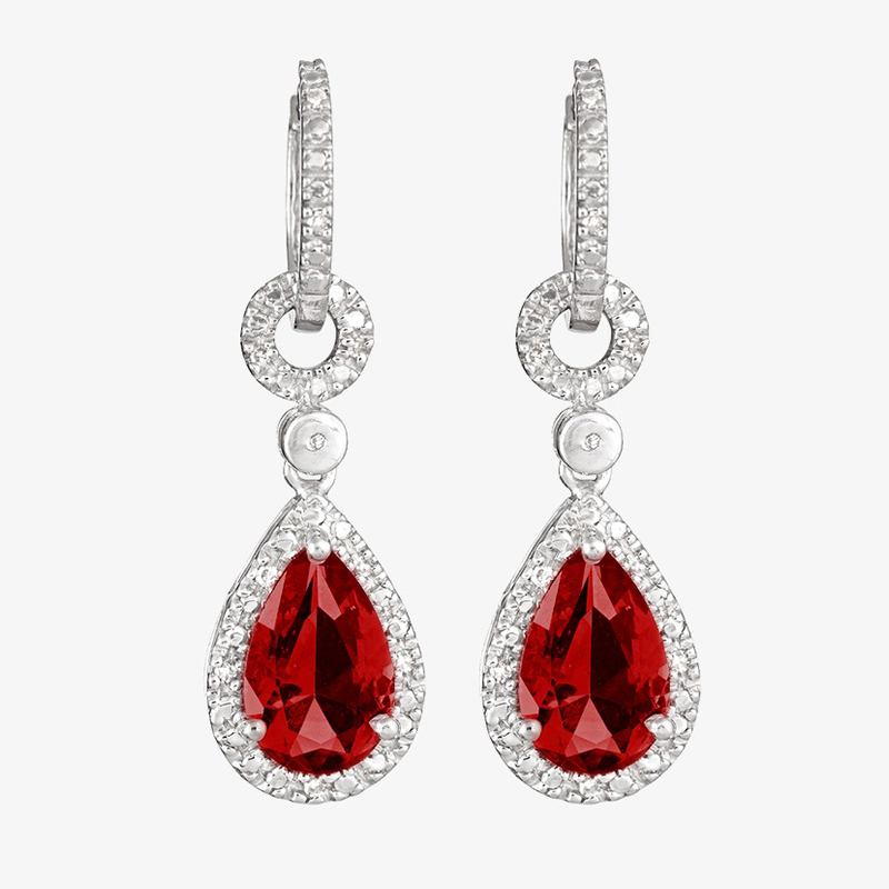 Red Diamond Earrings - Jewellery