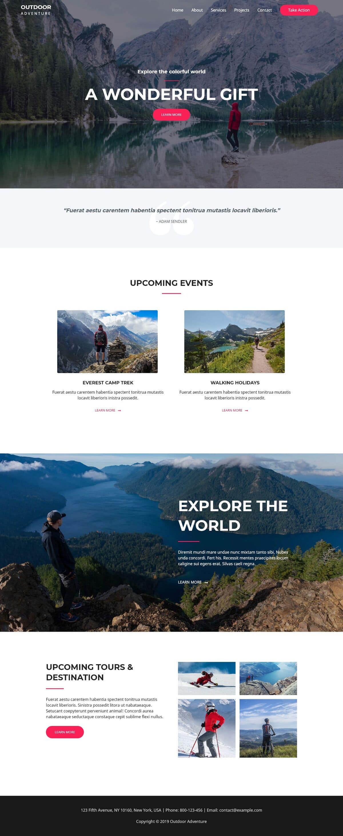 Outdoor Adventure - Website Demos