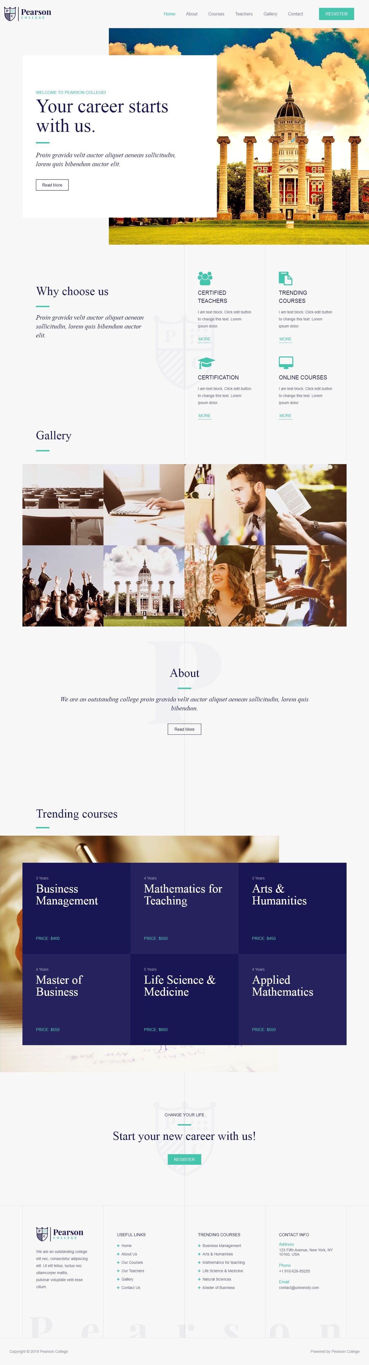 Pearson College Website Demos