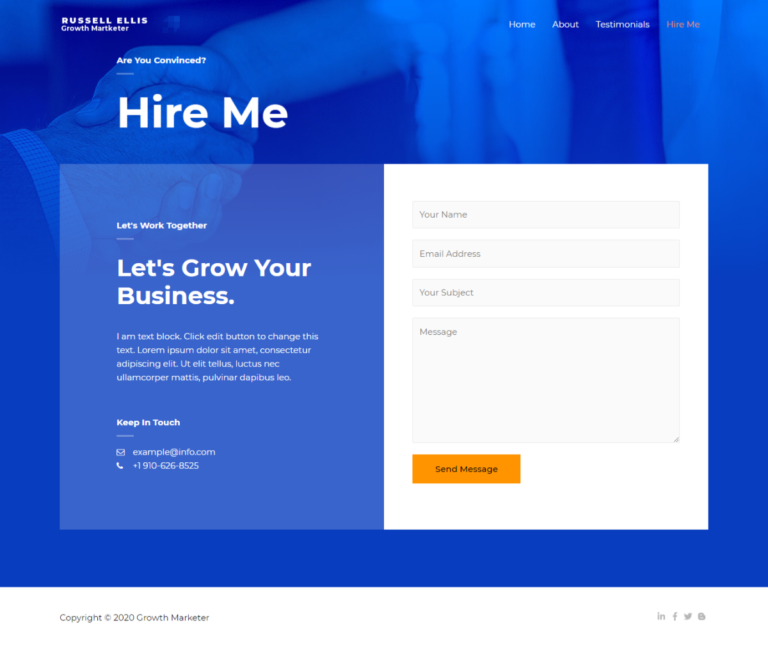 Hire Me - Website Demos