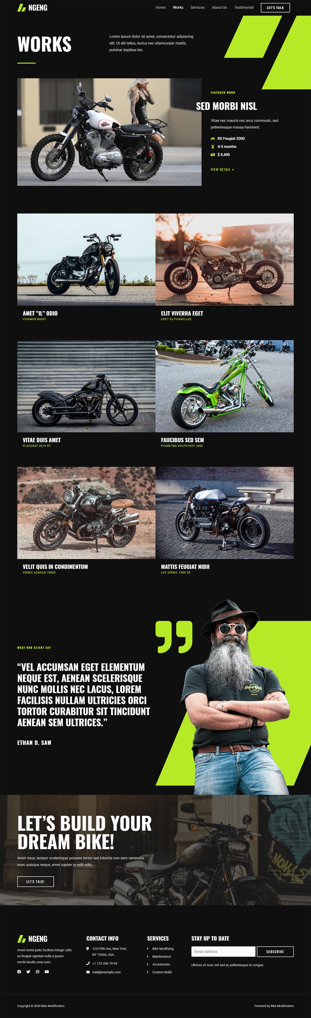 Bike Modification – Website template that dares to be dark