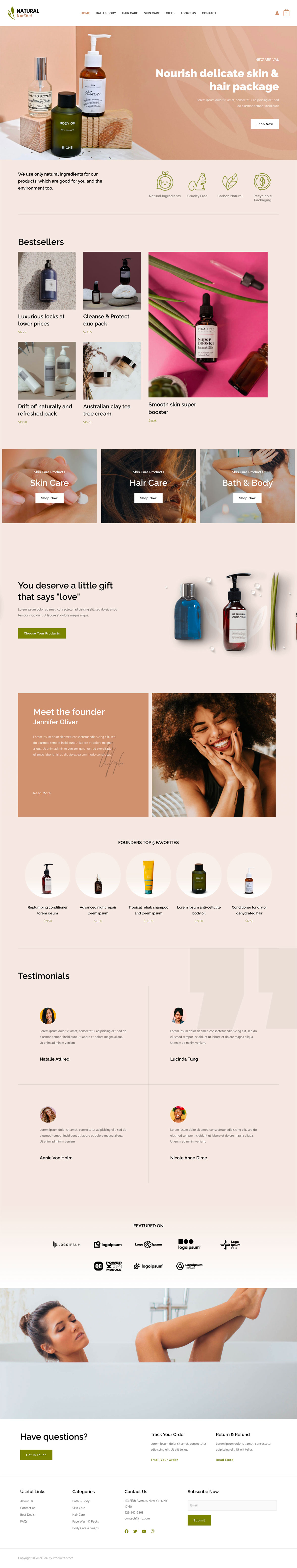 Beauty Products Store Welcoming Website Template For Stores