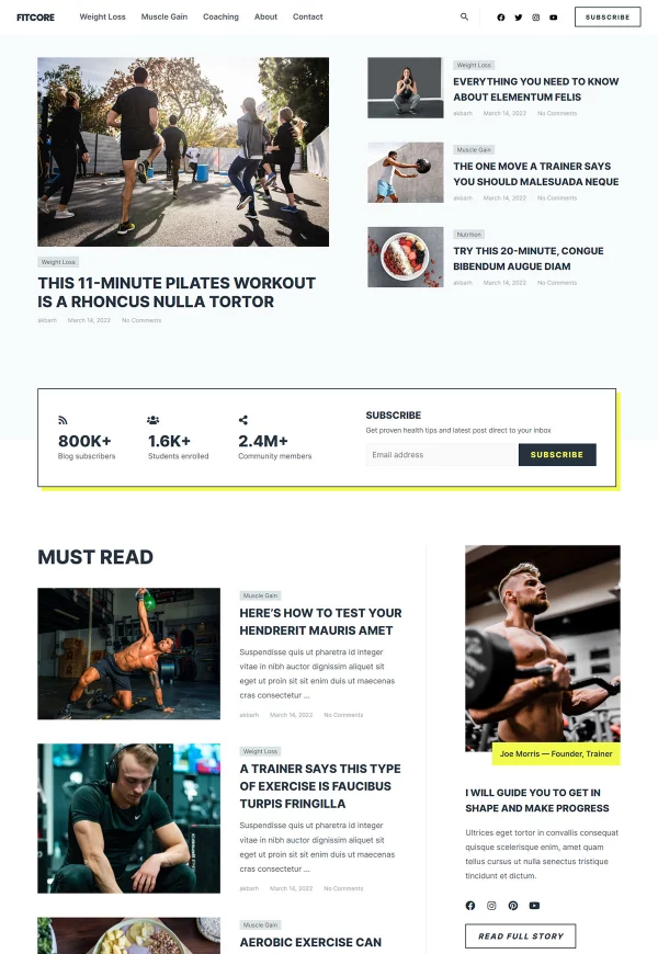 Weight Loss & Muscle Gain Blog
