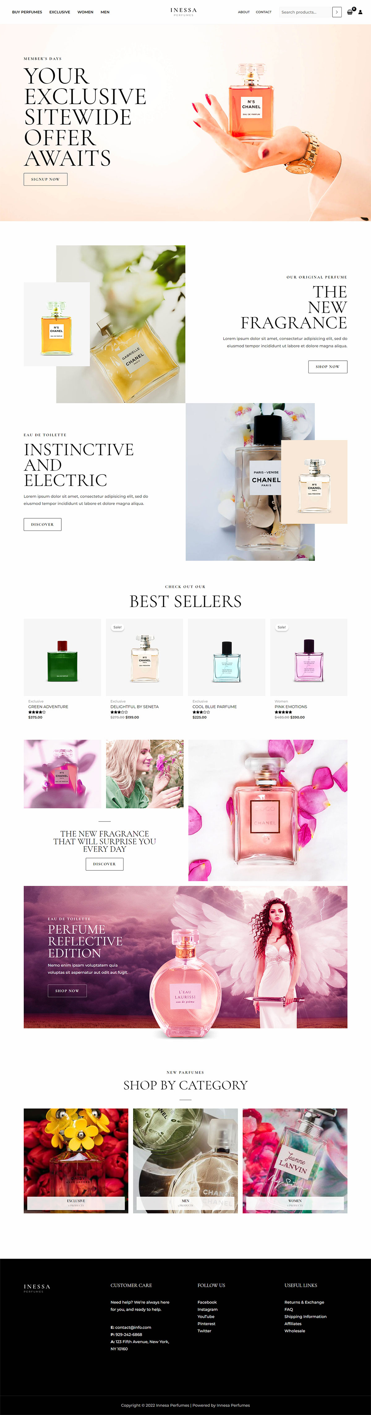 Inessa Perfumes – eCommerce template for stores